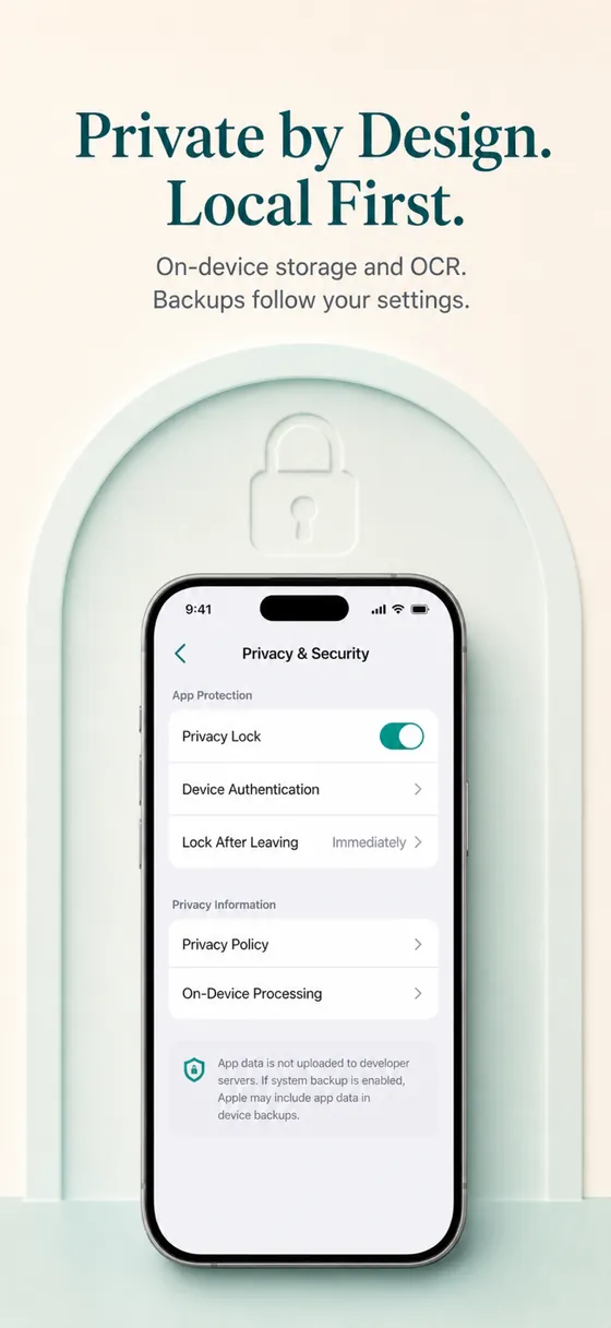 HealthBinder 隐私优先，本地为主